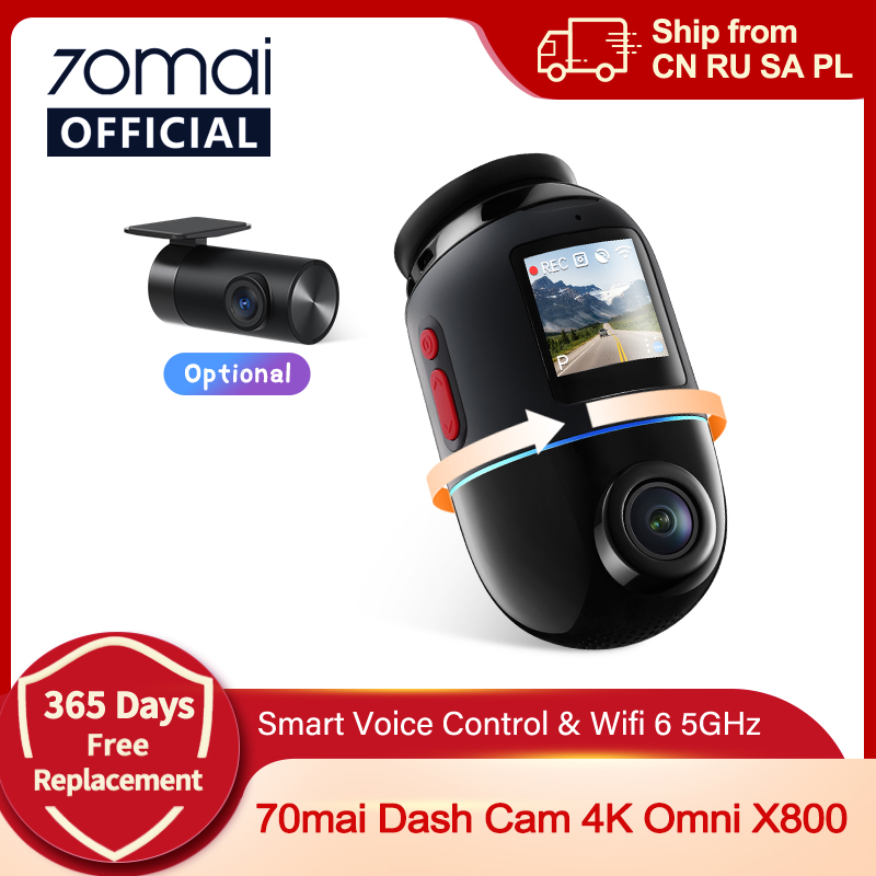 70mai Dash Cam 4K Omni X800 IMX678 360° Full View Supercapacitor