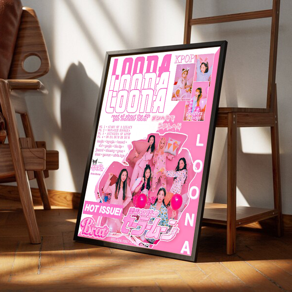 Latest Kpop L-Loona Self-adhesive Art Poster Whitepaper Prints