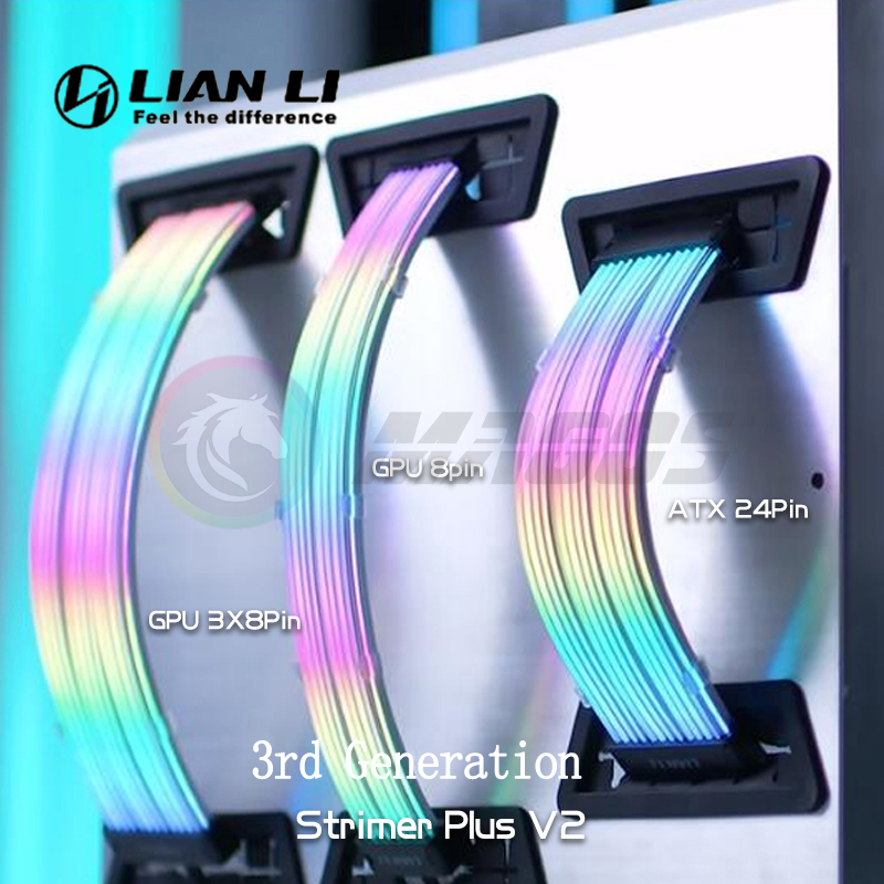 Lian Li Strimer Plus V2 RGB PSU Extension Cable ATX 24Pin GPU Dual