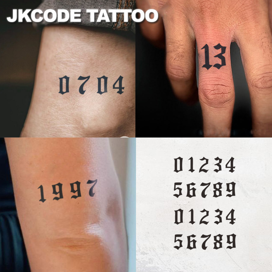 Waterproof Semi-permanent Tattoos,Arabic numeral,Finger Tattoos