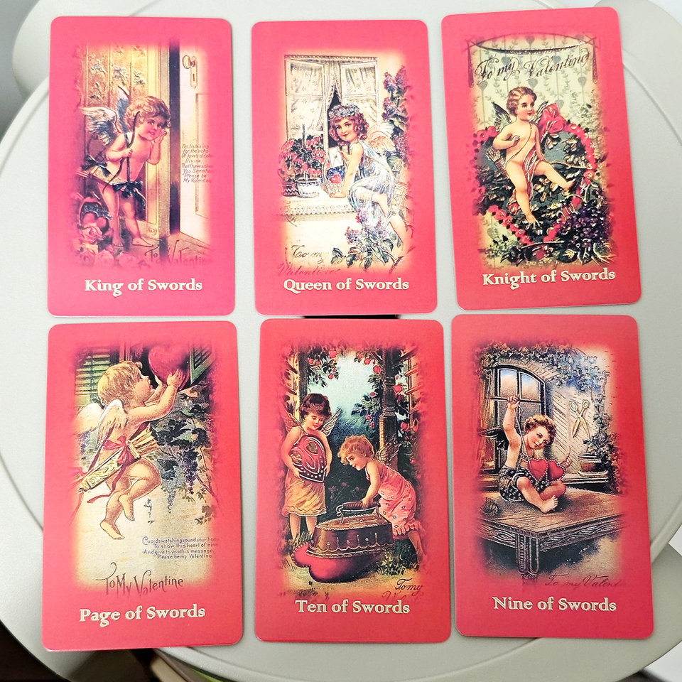 78 Pcs Cards Valentine's Day Tarot Deck 10.3*6cm Vintage Love