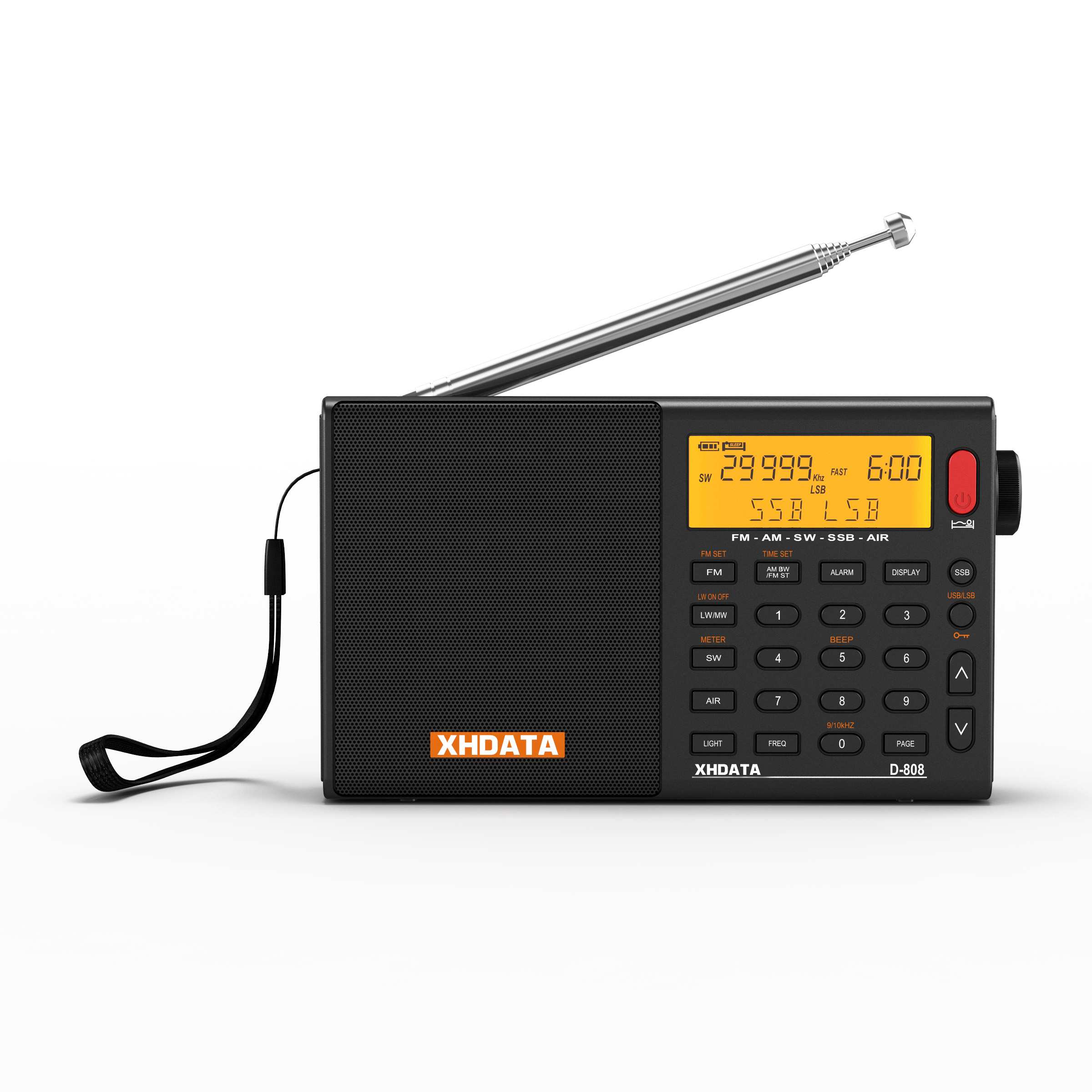 XHDATA D-808 AM/FM/SW/MW SSB AIR RDS フルバンドポータブルラジオ