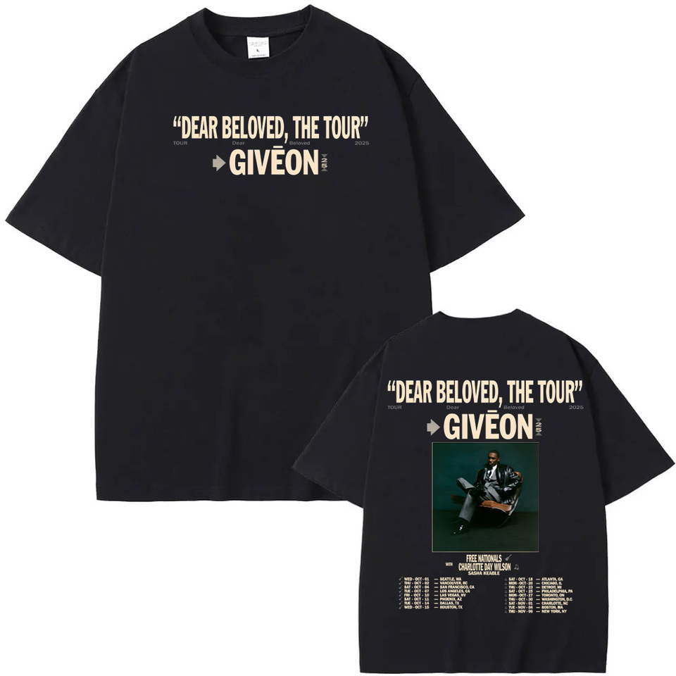 Giveon DEAR BELOVED THE TOUR 2025T-shirt Hip Hop CottonTee-shirt