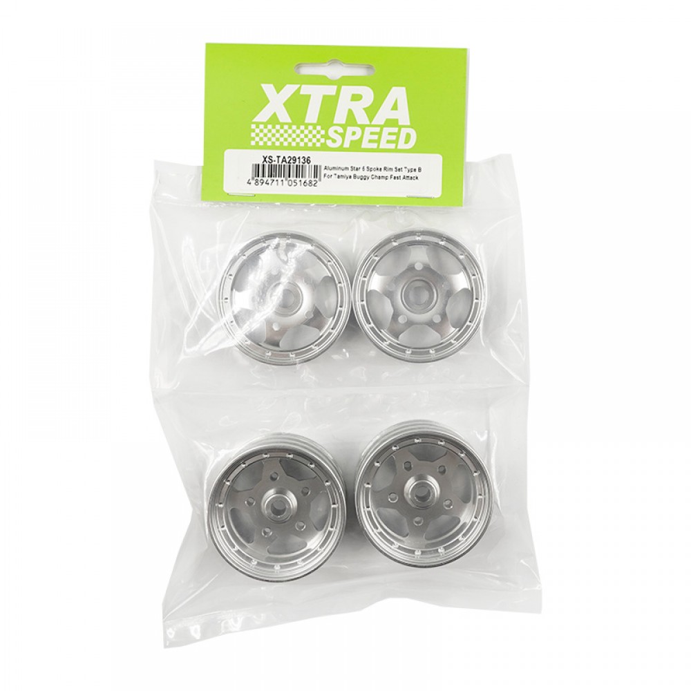 Xtra speed-アルミニウムスター5スポークリムセット、タミヤ用タイプb