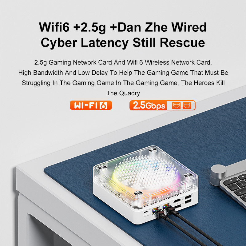 Genmachine New R5 6600H ES Mini PC Windows 11 Ryzen WiFi 6 Gaming