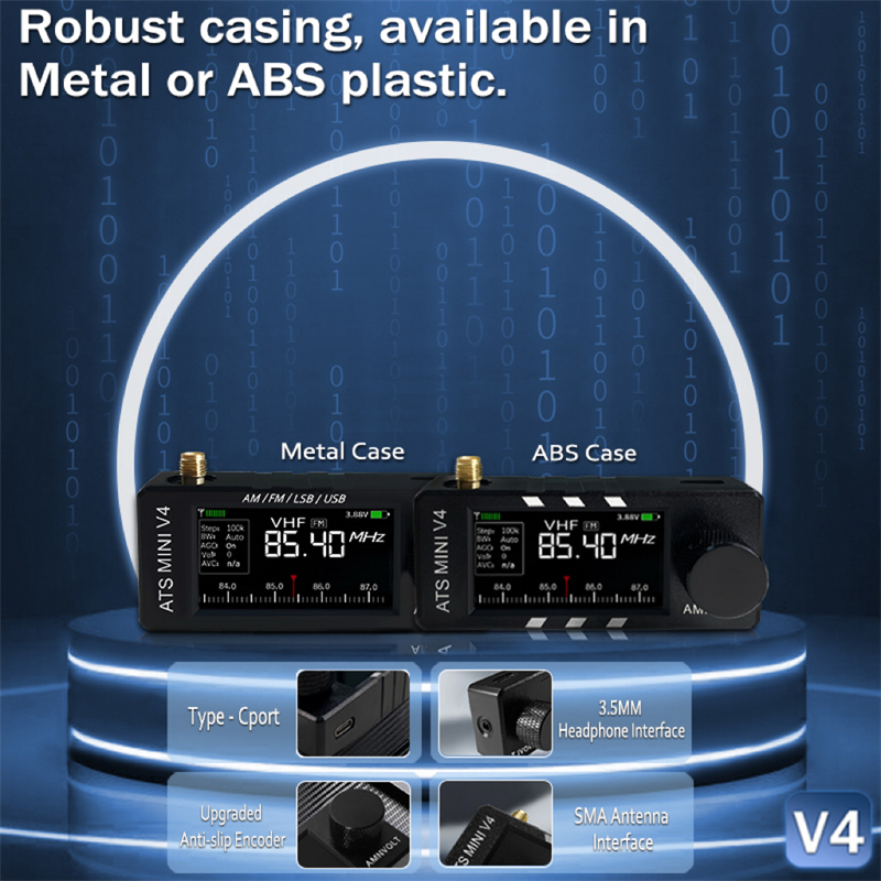 AMNVOLT V4 ATS MINI SI4732 ラジオ 全帯域 DSP ラジオ FM AM SSB LSB