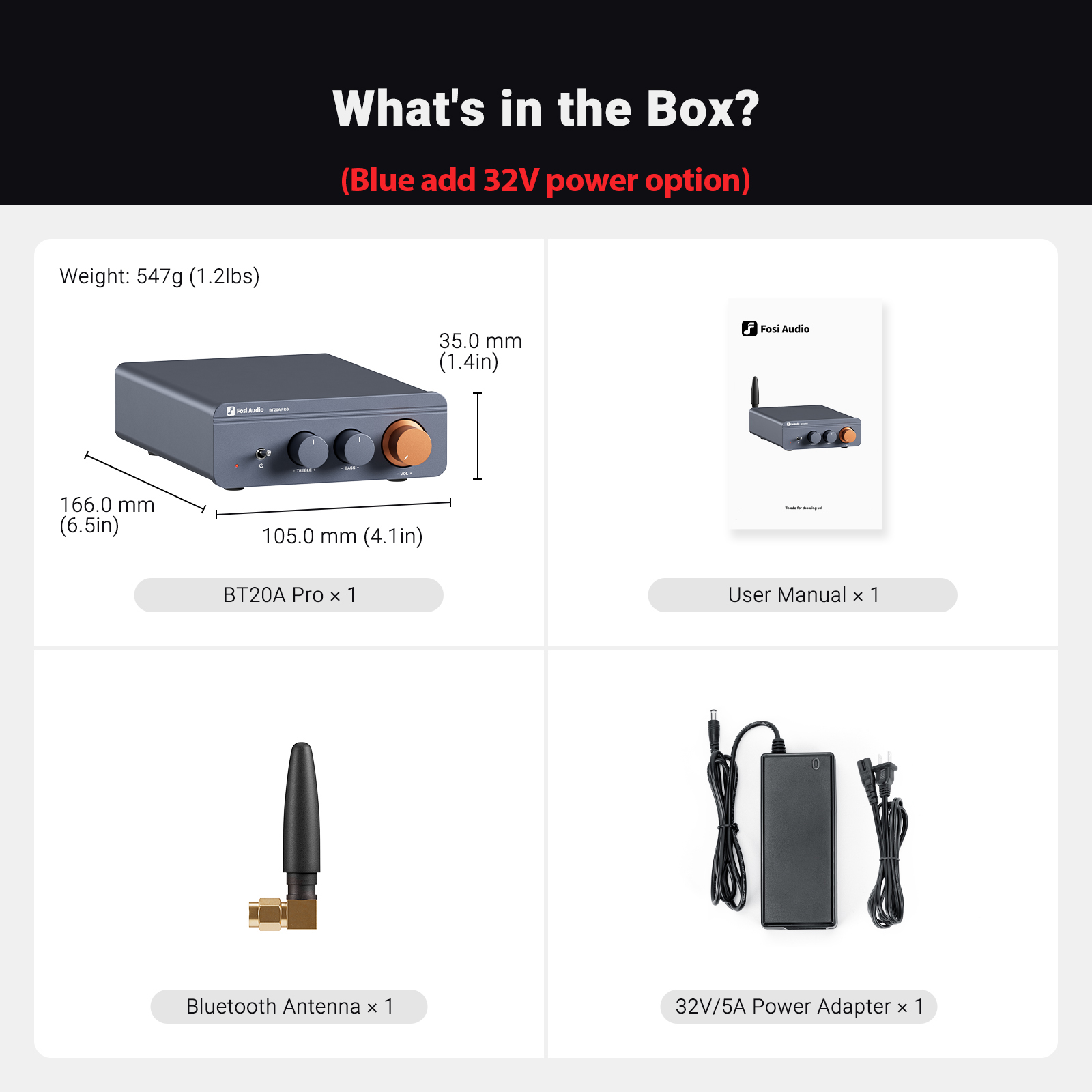 Fosi Audio BT20A プロ TPA3255 Bluetooth サウンドパワーアンプ 300