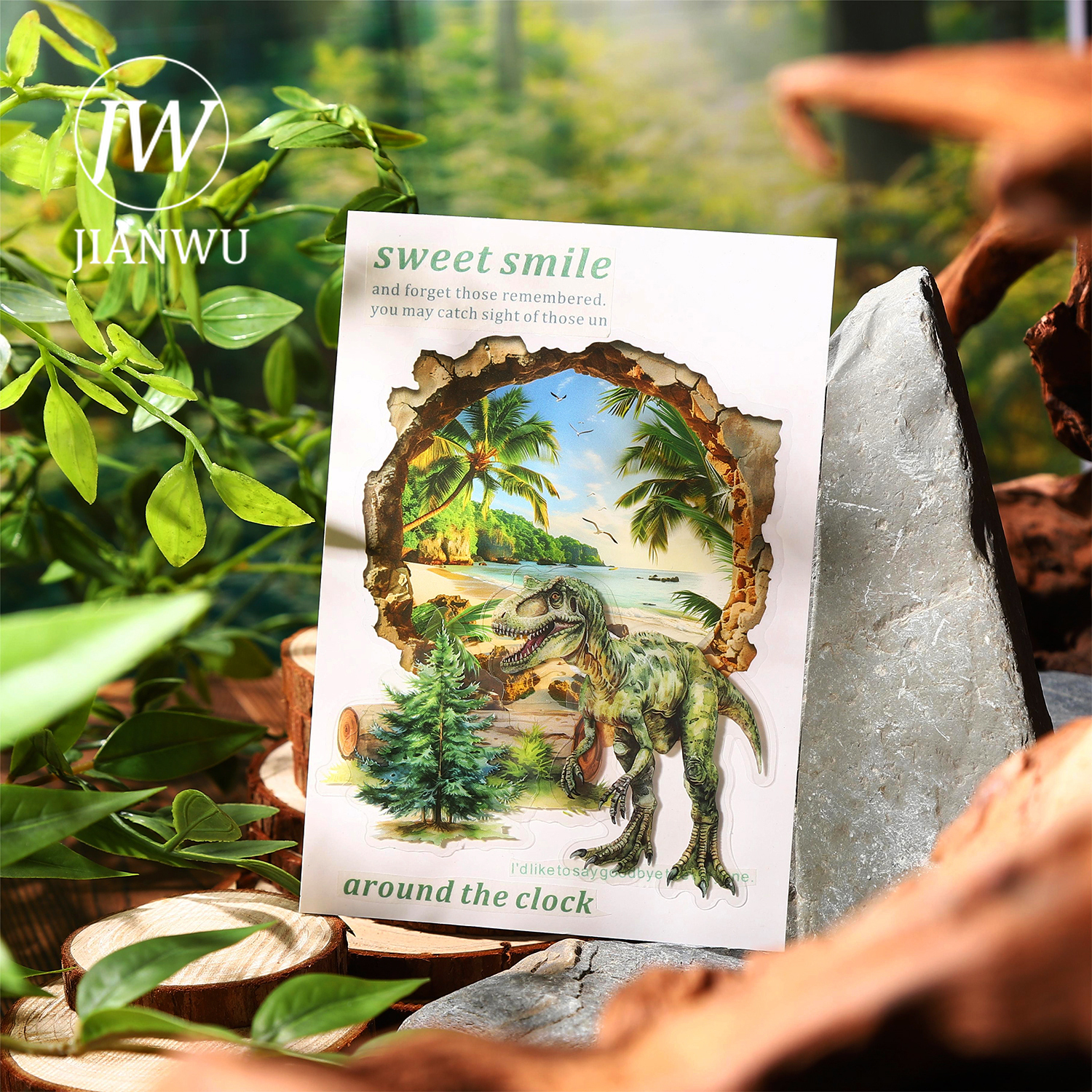 JIANWU Broken Wall Illusion Series Vintage Wall Hole Material