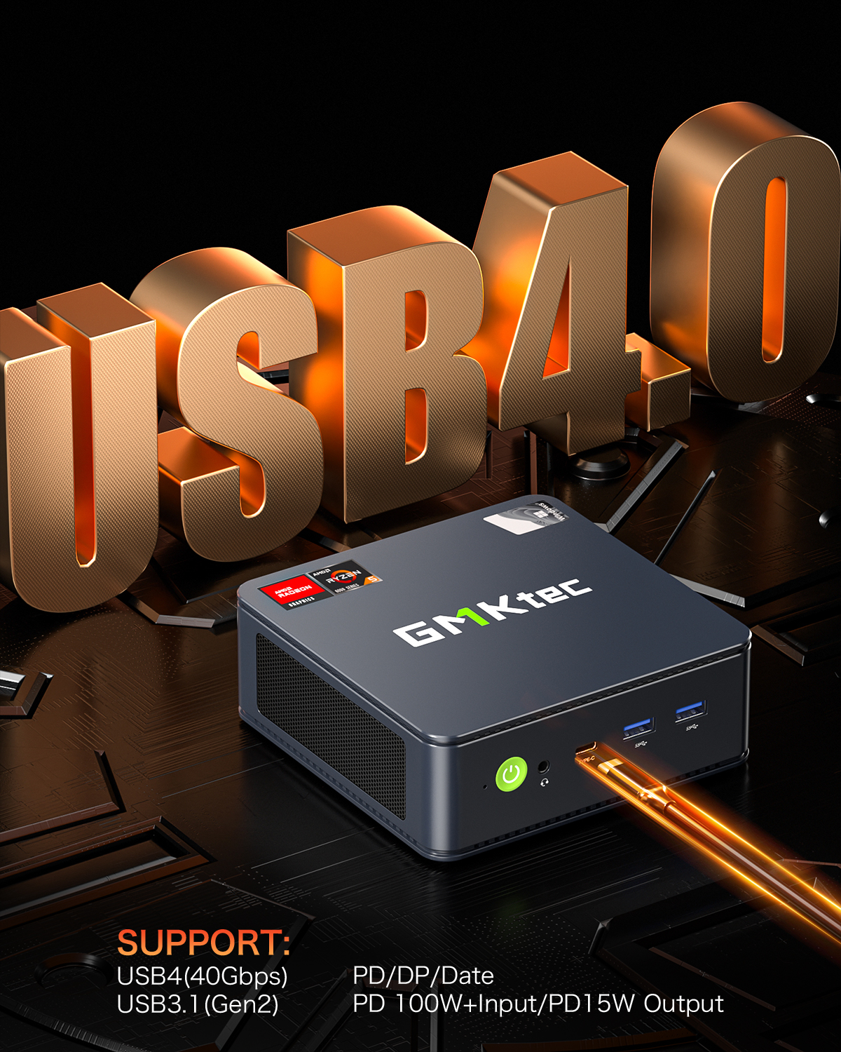 GMKtec Mini Bilgisayar M6 AMD Ryzen5 6600H NUCBOX AMD Radeon