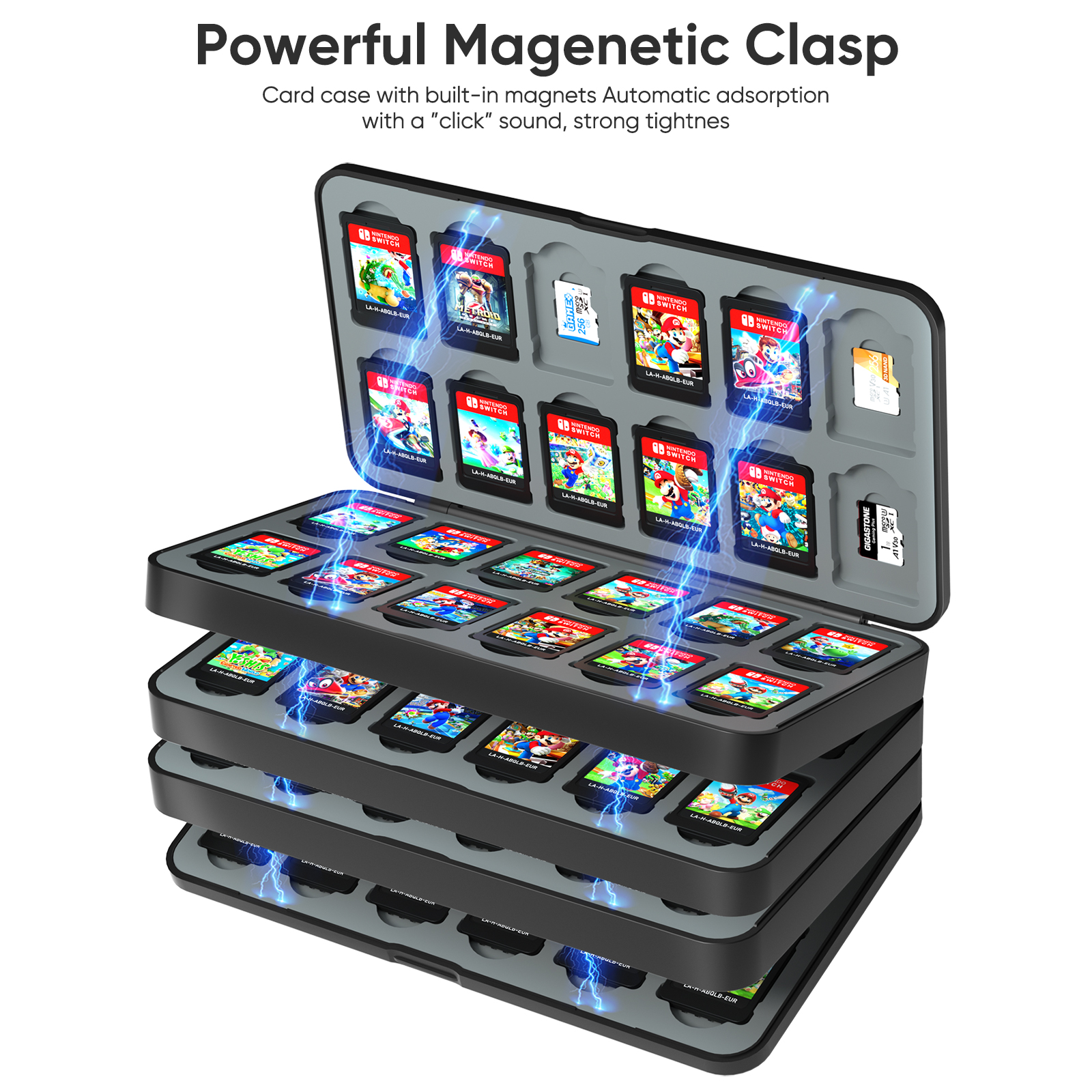 スイッチゲームカード保護ケース 96/72/48 ゲームカードスロット付き