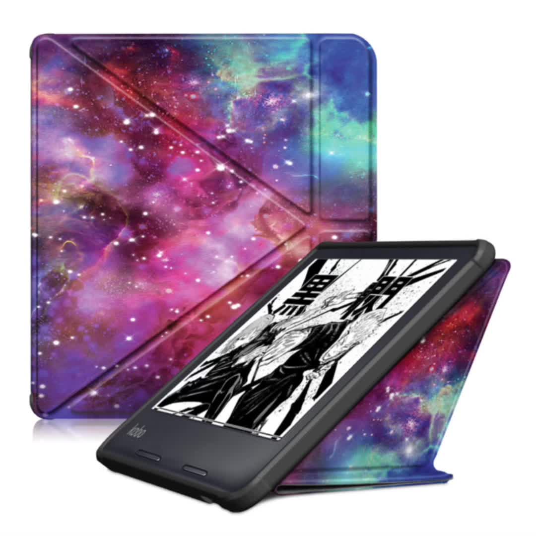 For Kobo Libra Colour 2024 7 inch N428 Origami PU Leather Case