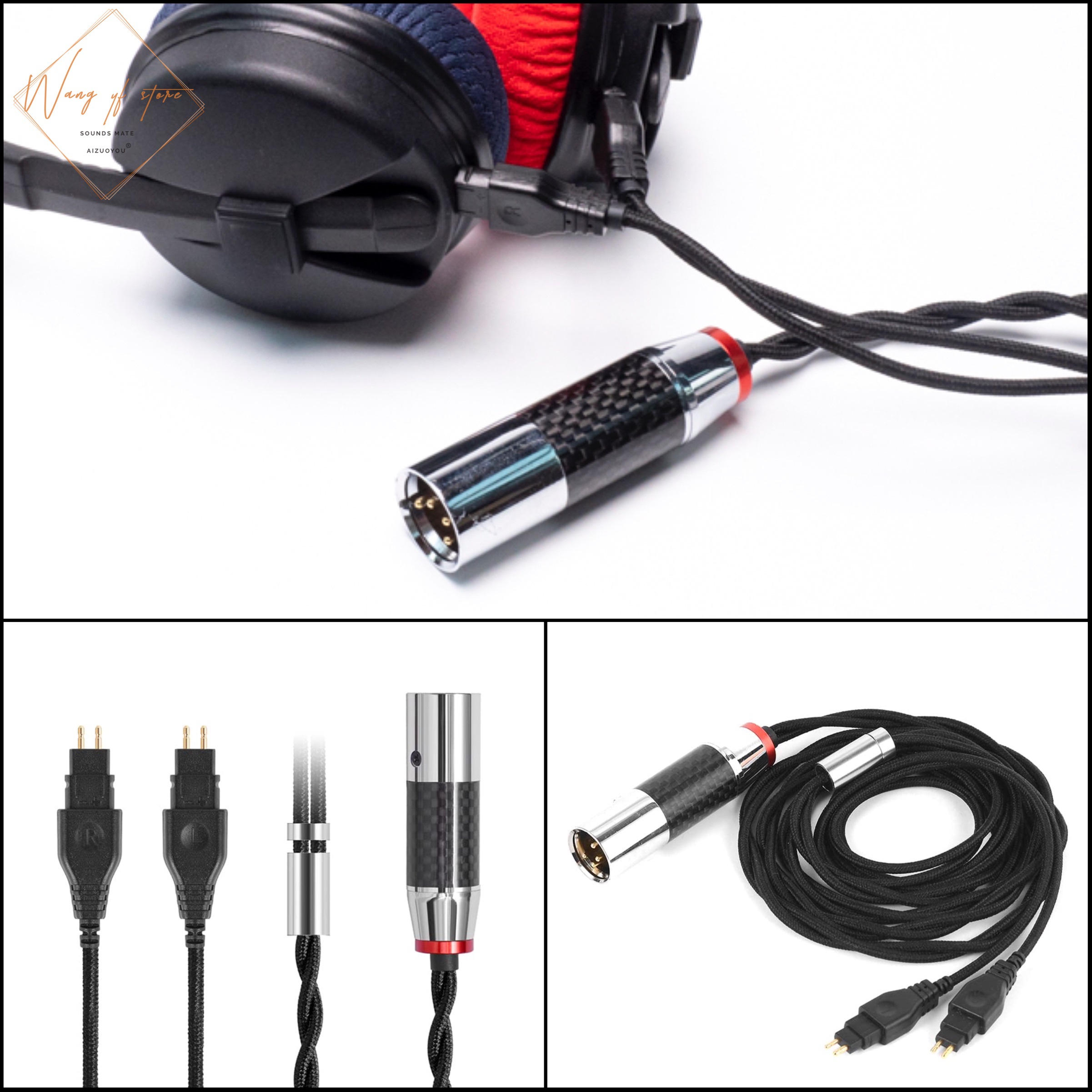 Hifiバランス型オーディオケーブルワイヤー,Sennheiser用,hd25 hd25sp