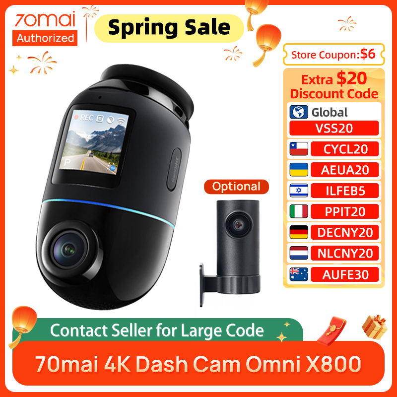 70mai ダッシュカム 4K オムニ X800 360 ° FOV 60FPS HDR スーパー