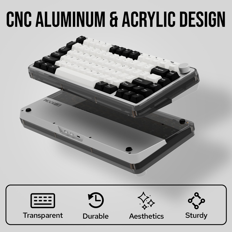 KiiBOOM Breeze 75 75% アルミニウム & アクリル ホットスワップ対応