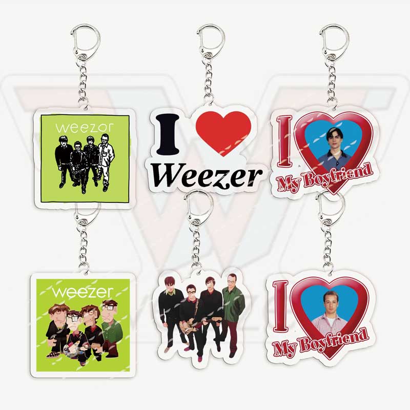 Rock Band Weezer Keychains for Accessories Bag Acrylic pat mikey
