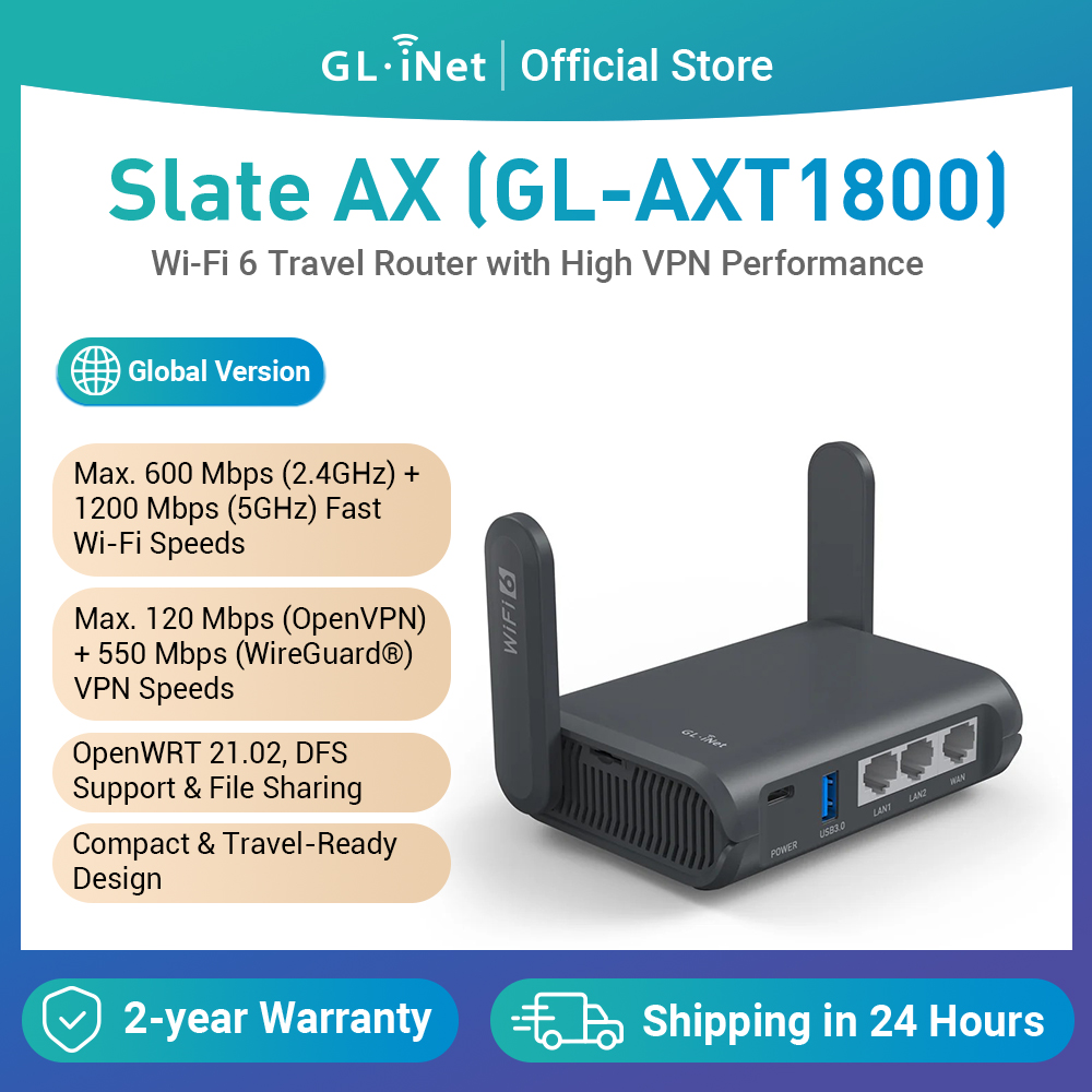GL.iNet GL-AXT1800 (Slate AX) Wi-Fi 6 ギガビット トラベル ルーター