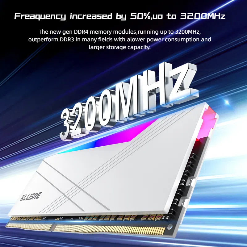 Kllisre RAM DDR4 RGB 8GB 16GB 3200MHz PC4-25600 1.35V dual channel