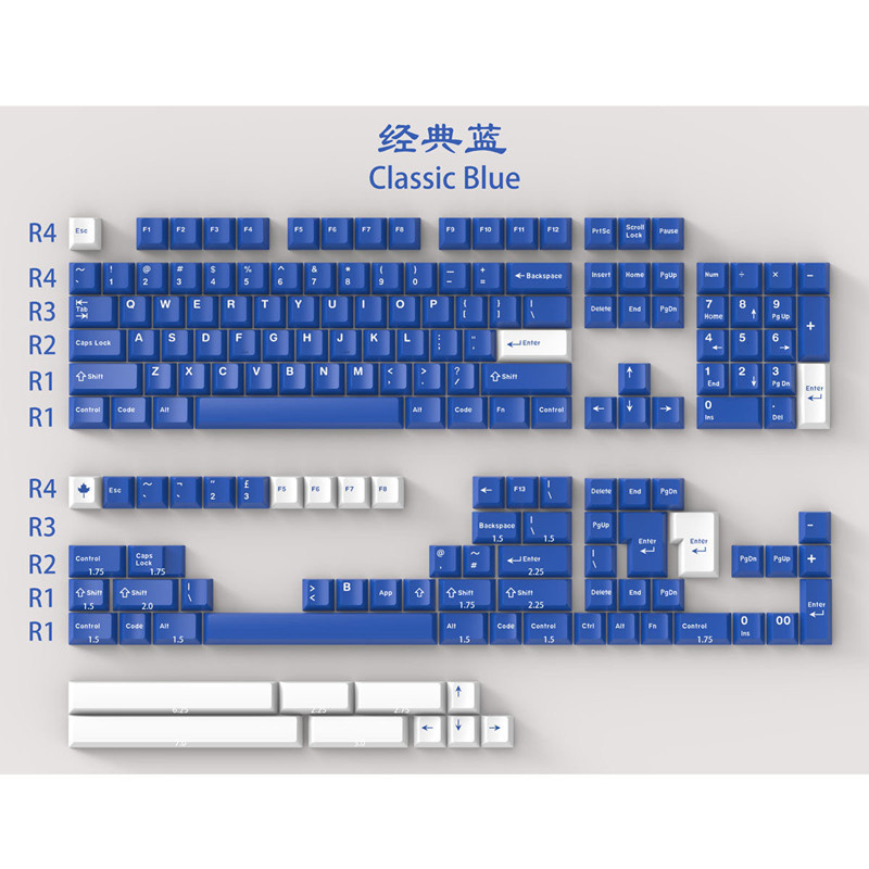 GMK Clone Keycaps Blue Samurai Wahtsy Arctic Double Shot Cherry