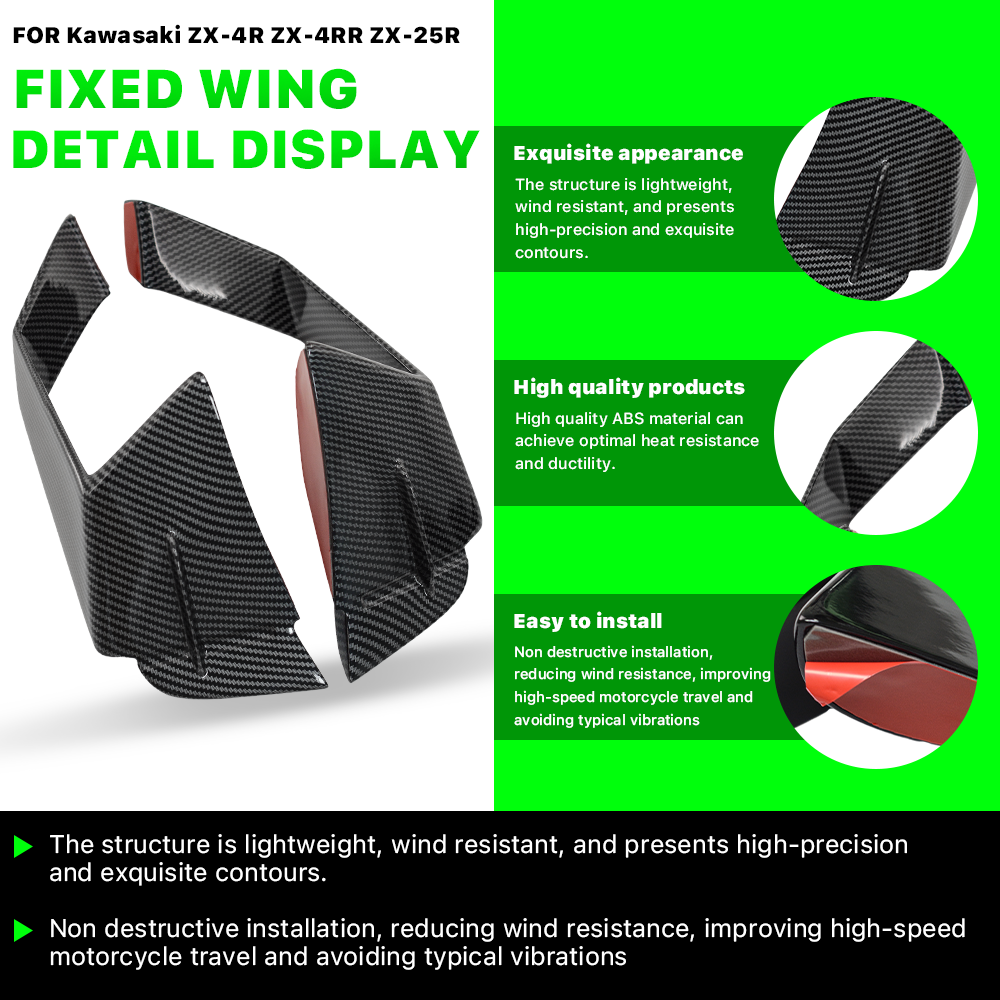 ZX4R Winglet For KAWASAKI ZX-4R ZX25R 2020-2025 fixed Wind Wing