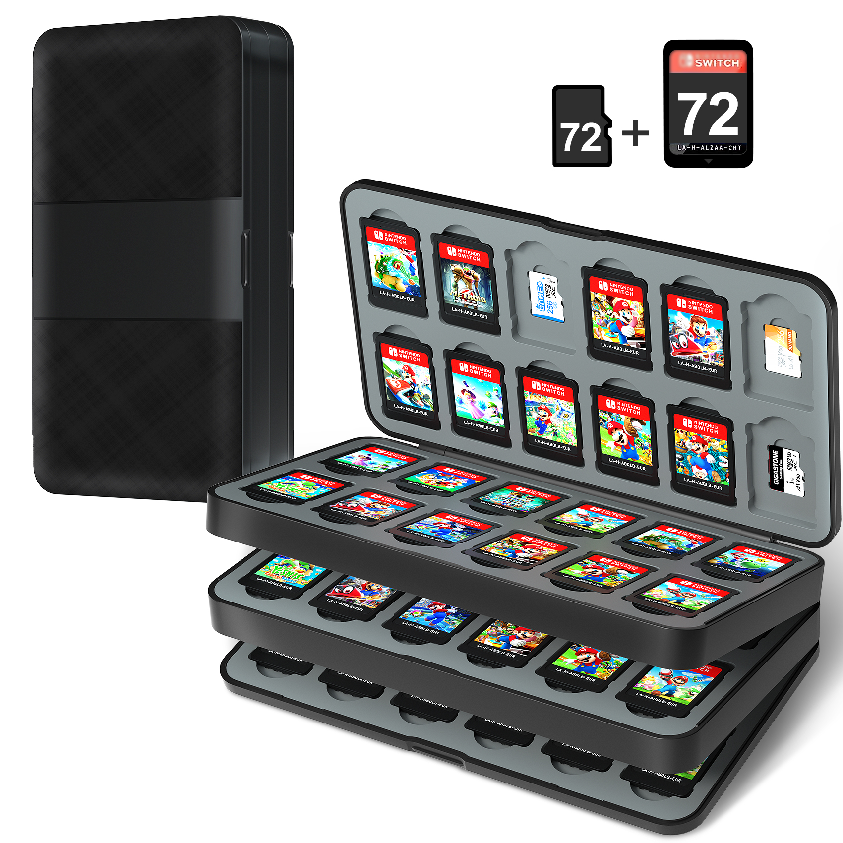 72 In1 Switch Game Card Storage Case Magnetic Absorption Cassette