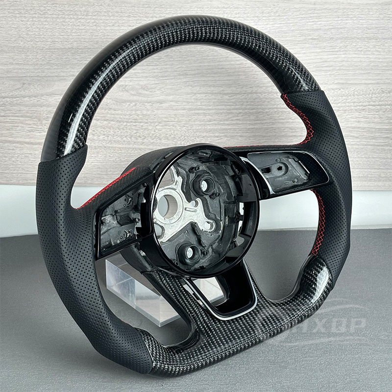 完全に穴あきレザーステアリングホイール 完全にアウディ RS3 RS4 RS5