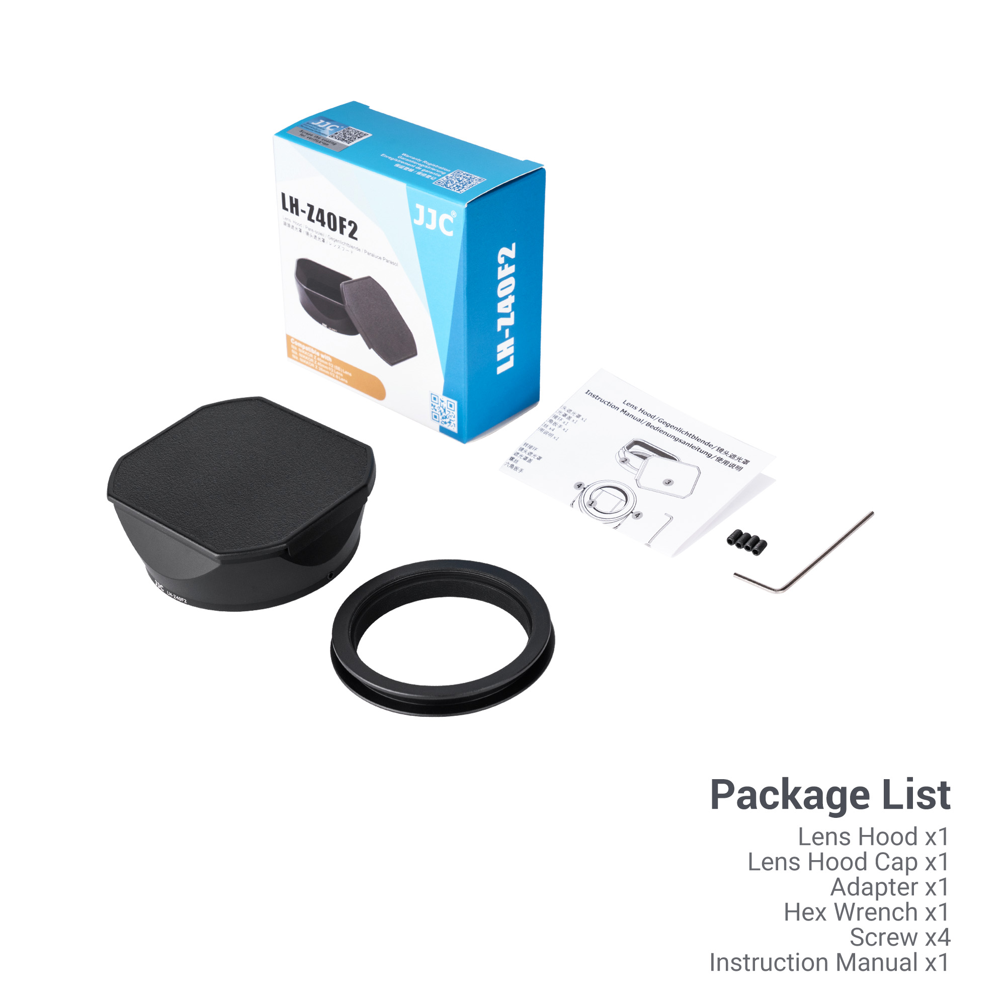 JJC スクエアレンズフード Nikon Z 40mm f/2 (SE) Nikon NIKKOR Z