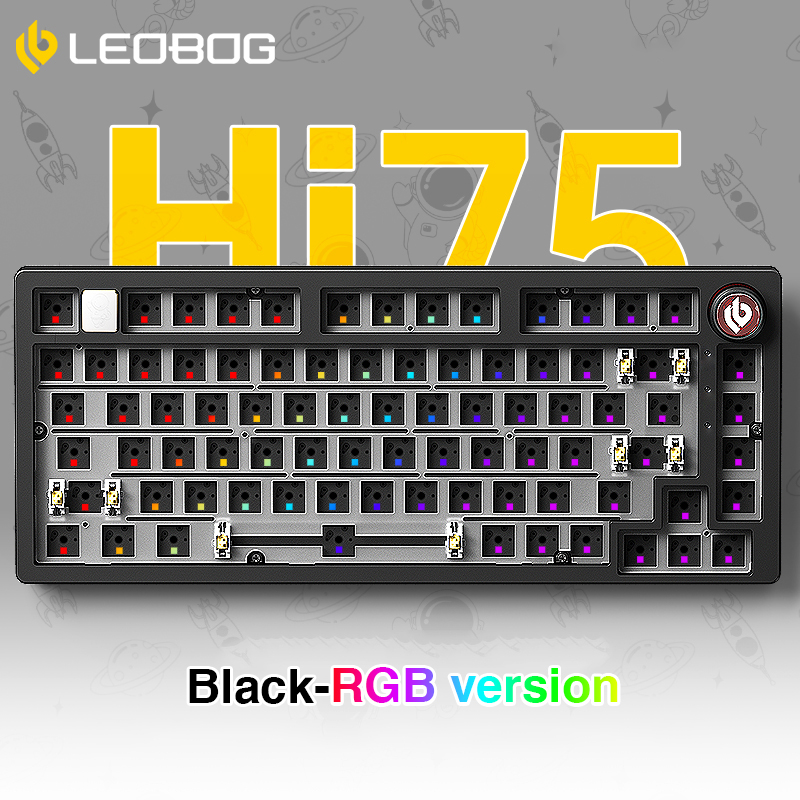 Leobog hi75 75% teclado barebone personalizado com fio kit de
