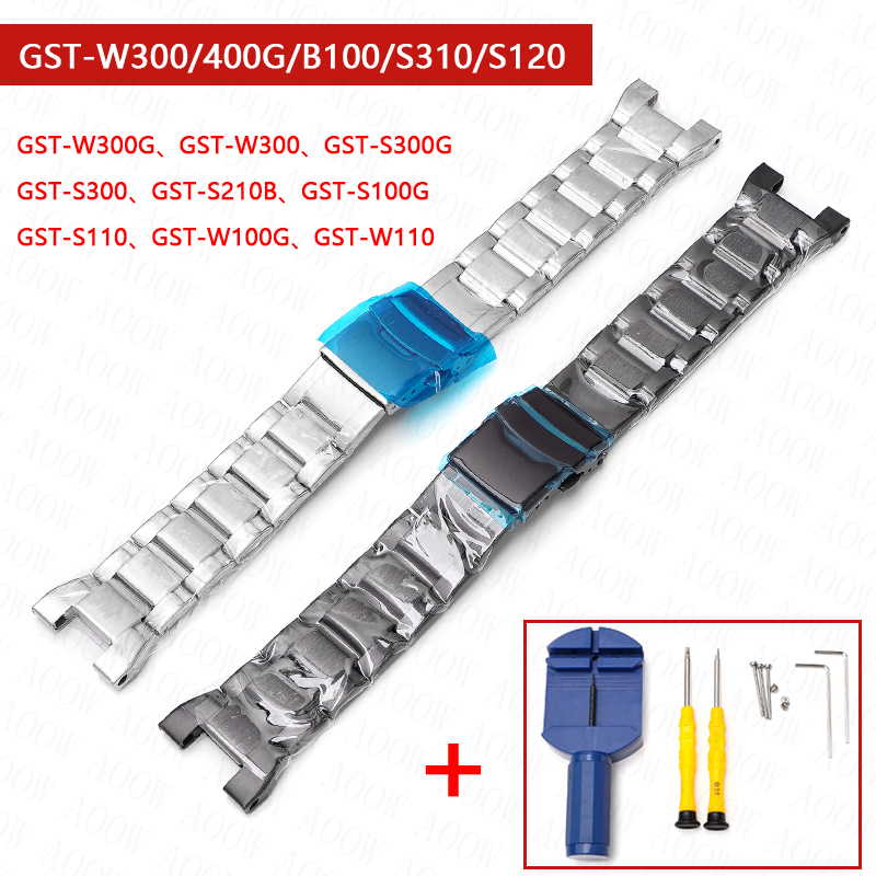 Stainless Steel Strap for Casio G-Shock GST-W300/400G/B100/S310