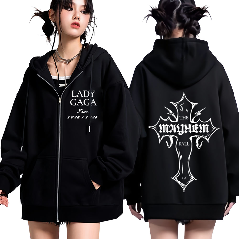 Lady Gaga The Mayhem Ball Tour 2025 Zipper Hoodie Men Women