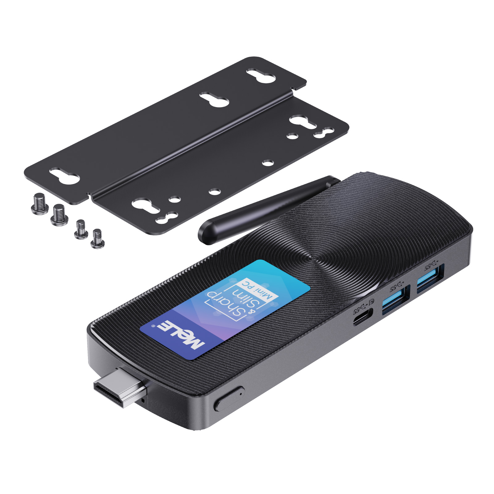 MeLE ファンレスミニ PC スティック PCG02、N100 8GB LPDDR4x 256GB