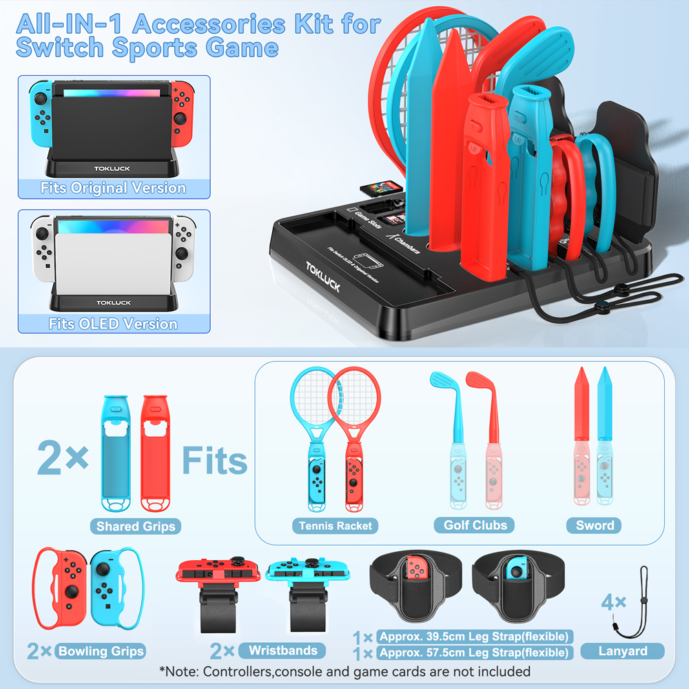 All In One for Switch/Switch OLED Sports Game Accessories Kit for
