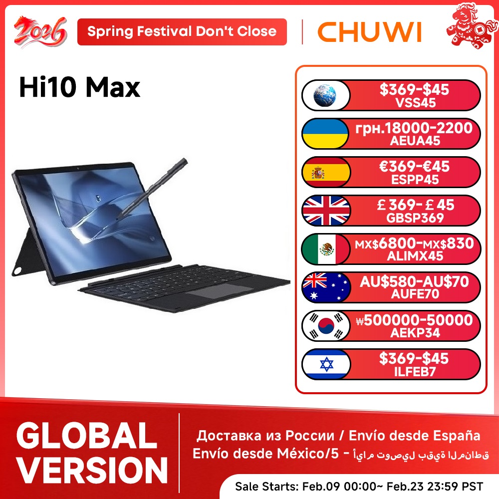 CHUWI Hi10 Maxタブレット 2 in 1タブレットPC 12.96インチ 3K