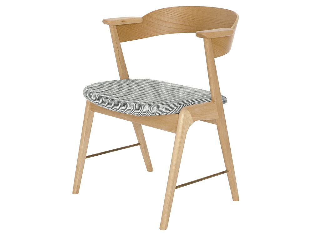 ダニス ショートアームチェア アームナチュラル アイアン ダイニング