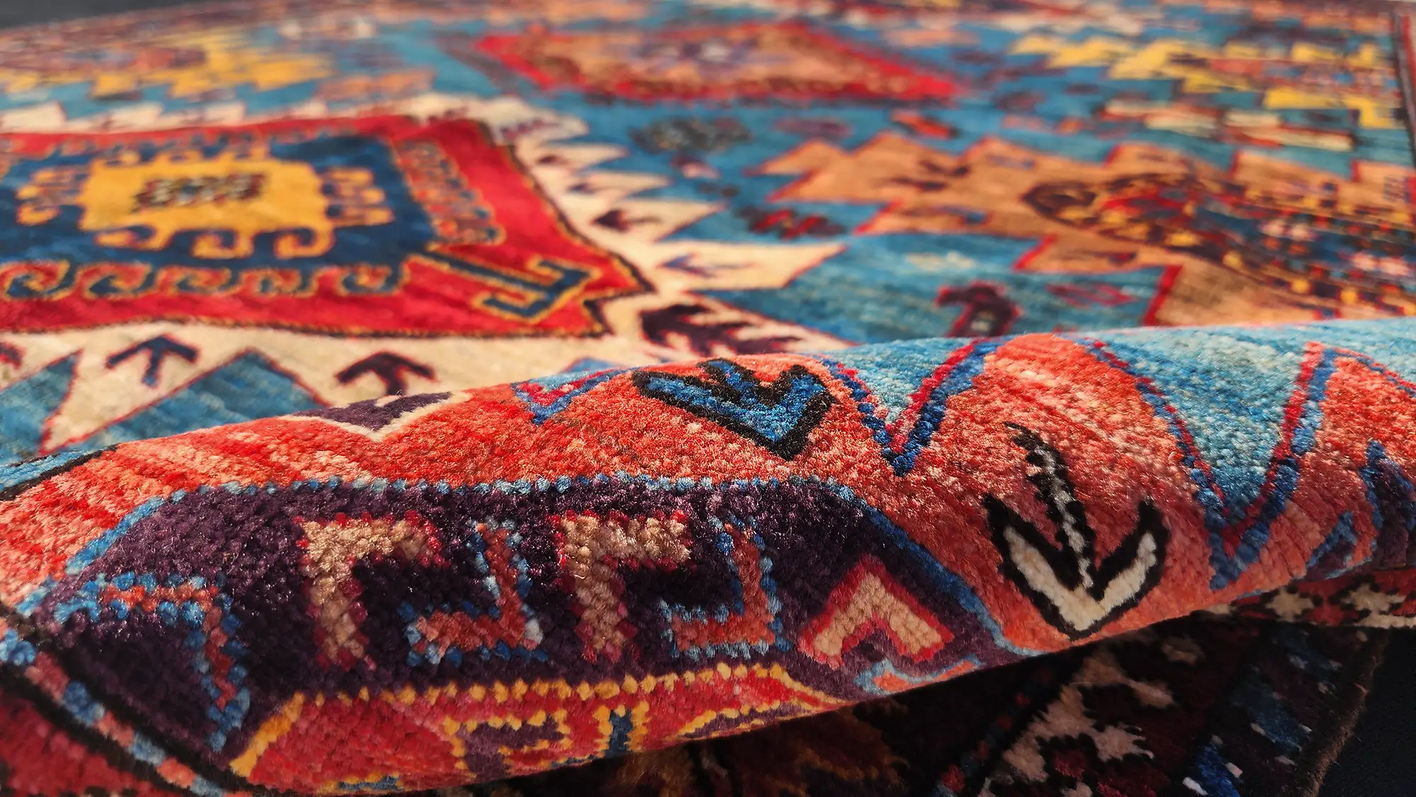 6x7 Blue Baluch Hand-knotted Wool Rug | Afghanu.com