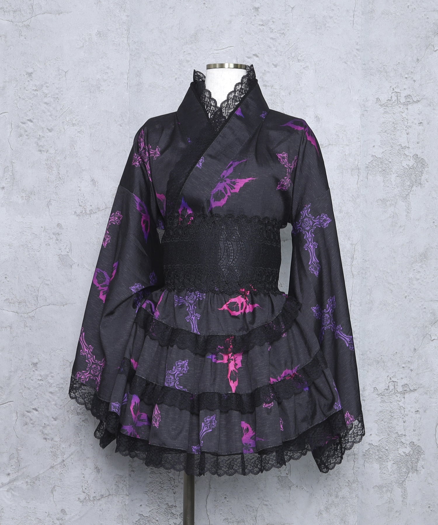 クロス蝶々総柄浴衣ワンピース＋帯セット– A AM STUDIO