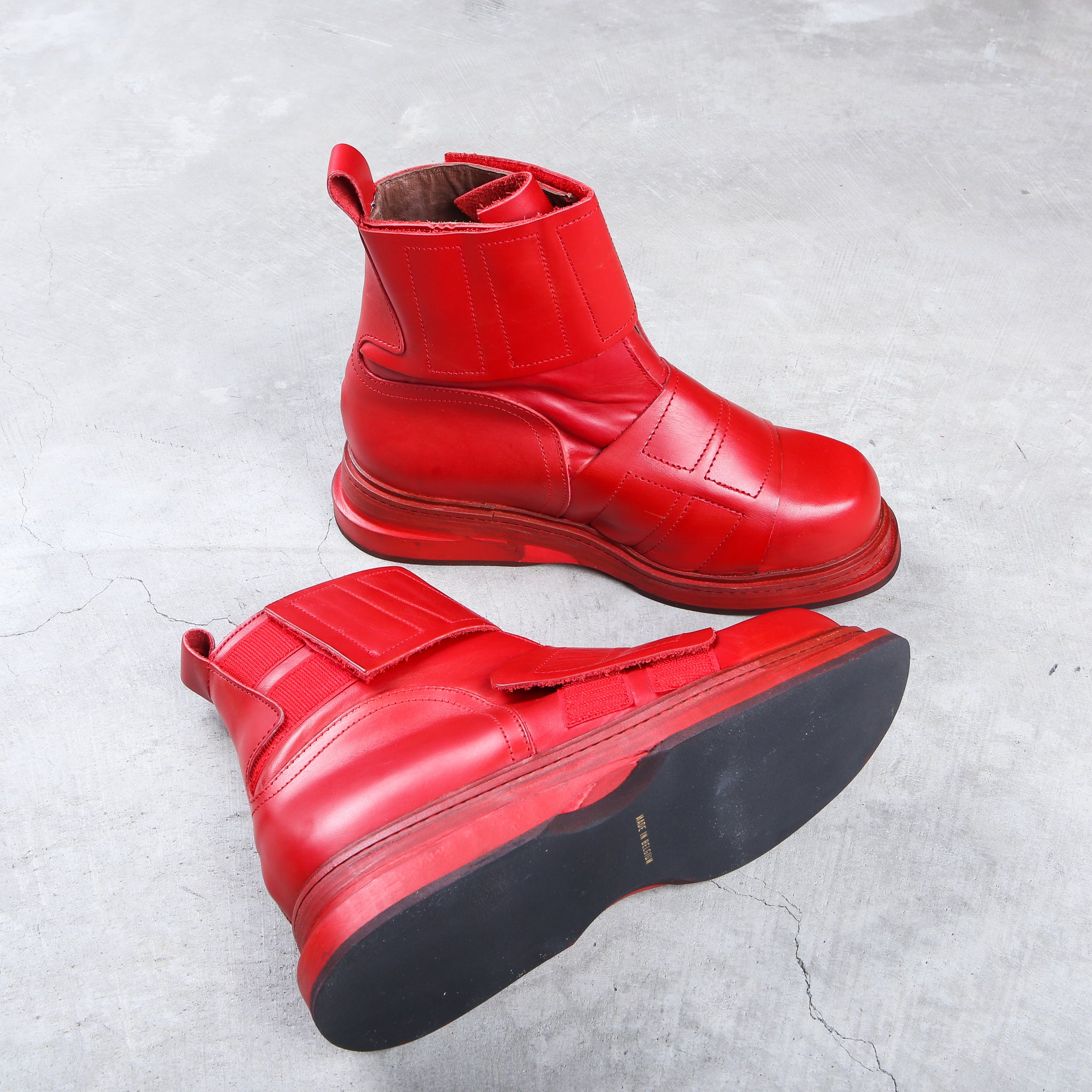 Dirk Bikkembergs Red Velcro Boots FW/95 – akaibu.co