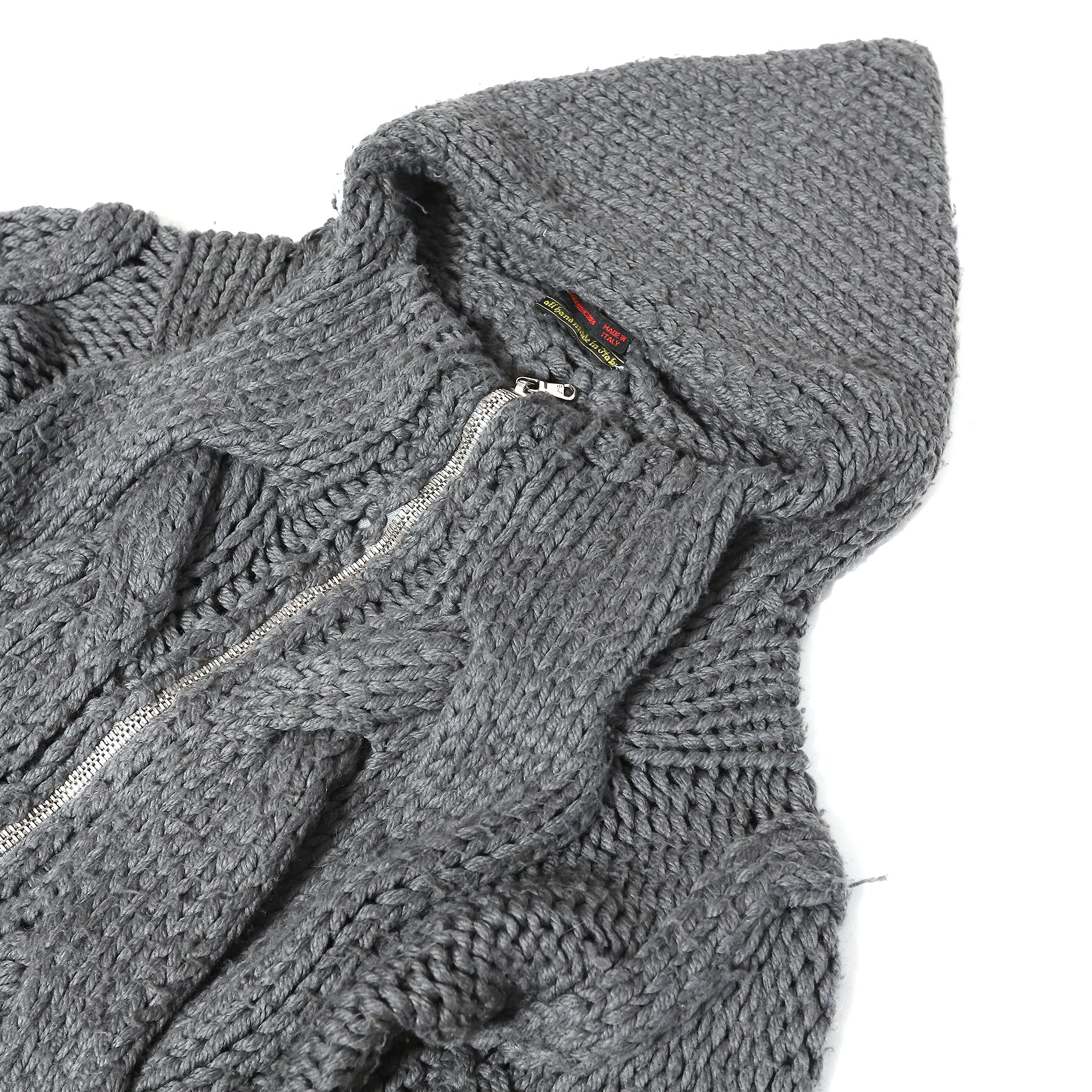 Alexander McQueen 90s Grey Knit Mask Hoodie - Ākaibu Store