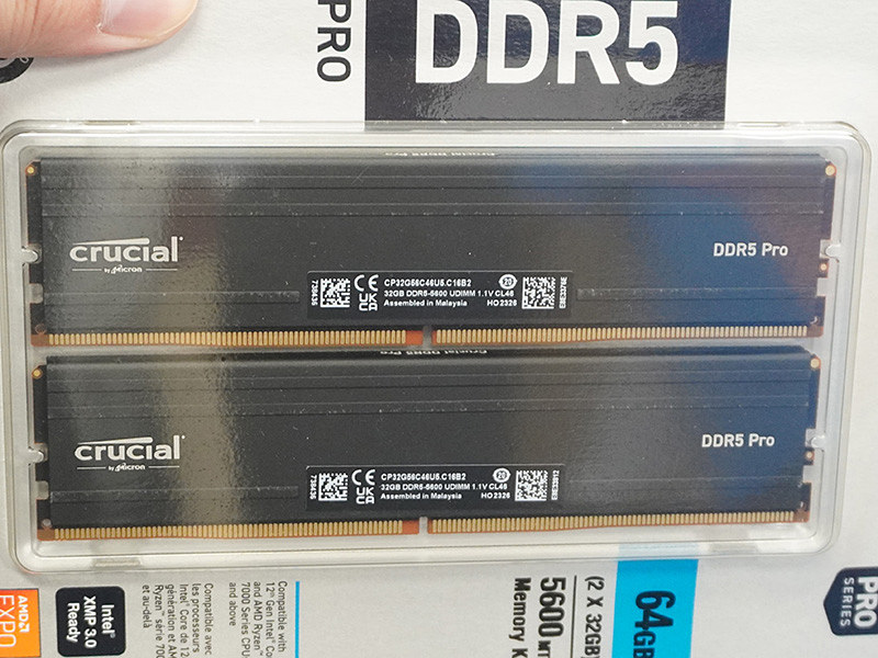 Micronのヒートシンク付きメモリ「Crucial Pro」にDDR5-5600 32GB×2枚
