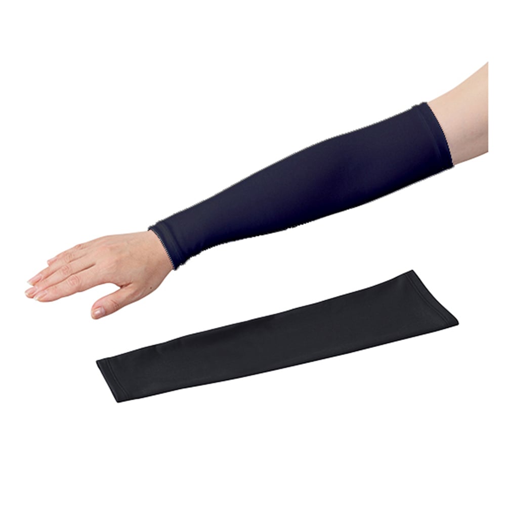 3-7408-01 アズピュア涼感アームカバー 黒 Φ75/105 S 1袋（2枚入