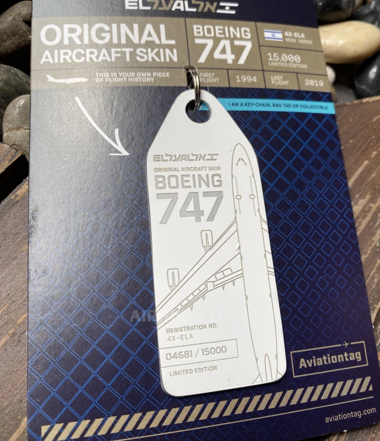 Aviation Keychain Boeing 747 4X-ELA aviationtag