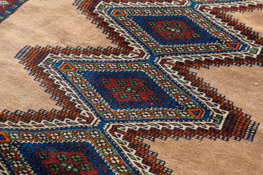 パキスタン産 1980年代 パキスタンラグ】手織り絨毯-アンティークラグ