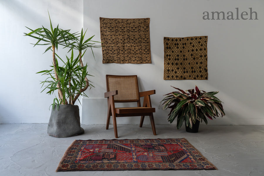 アフガニスタン産 1990年代 手織り絨毯】トライバルラグ-ヴィンテージ