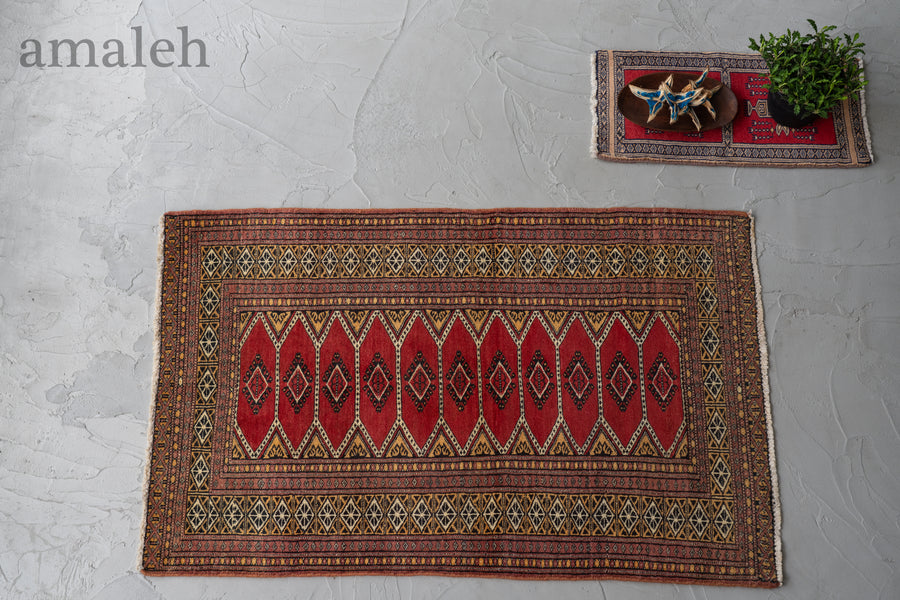 パキスタン産 1980年代 手織り絨毯】パキスタンラグ-ヴィンテージラグ