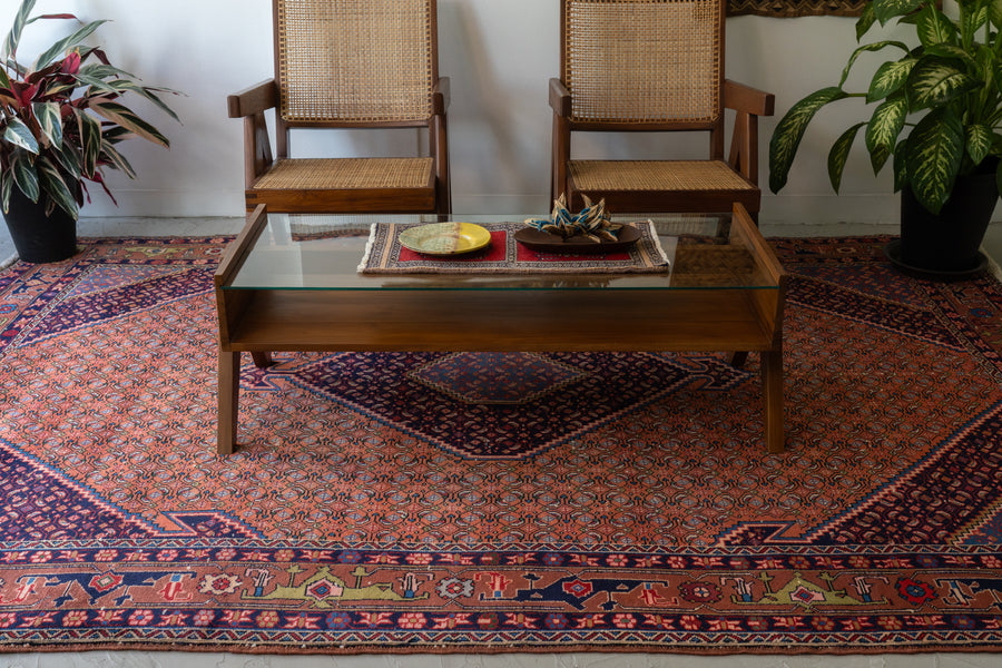 イラン産 1980年代 ヴィンテージペルシャラグ】手織り絨毯