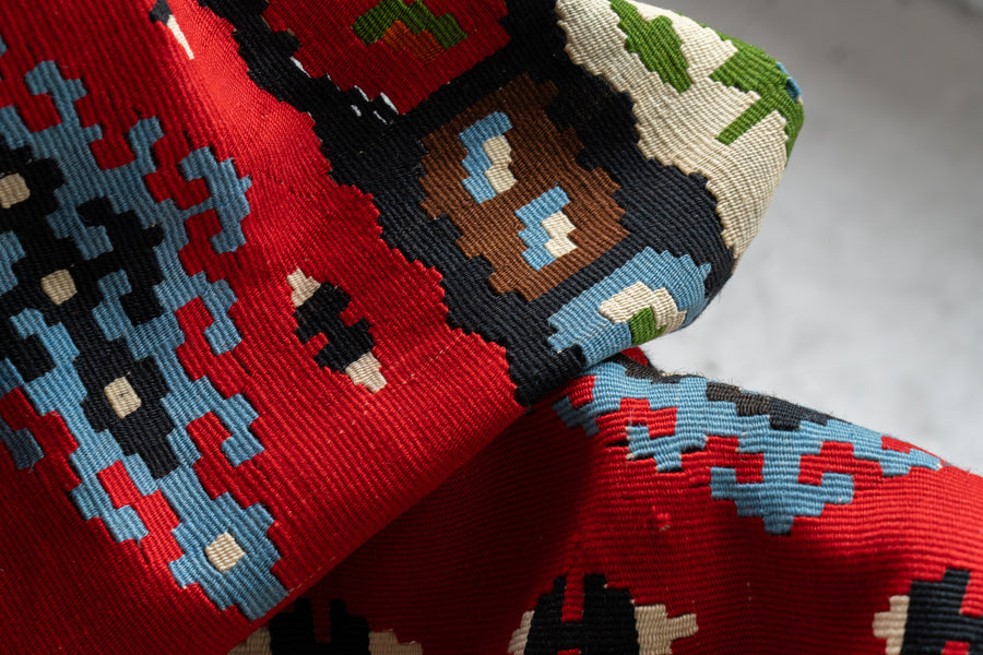 トルコ産 1980年代 ヴィンテージラグ】トルコキリム-ヴィンテージラグ