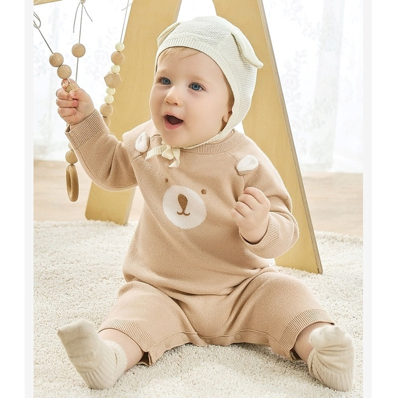 Dave&bella くまちゃんコットンロンパース 60cm～90cm｜ベビーの