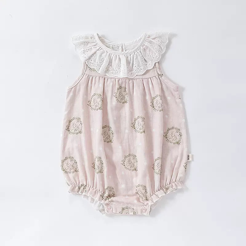 フレンチファブリックカラーロンパース 60cm~90cm｜ベビーのロンパース