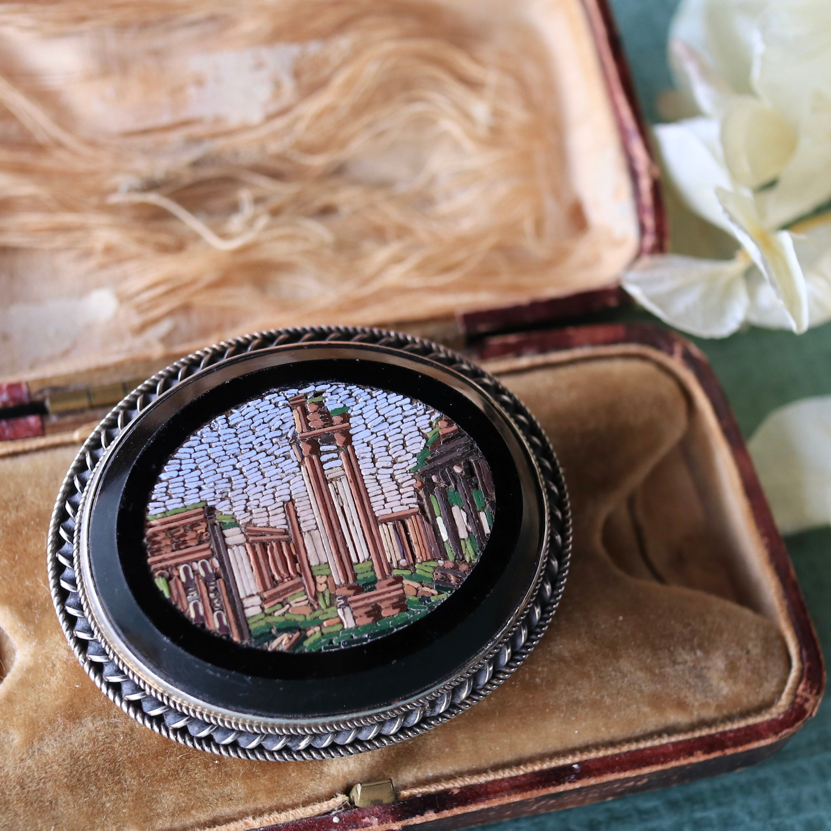 マイクロモザイク グランドツアー フォロロマーノ ブローチ