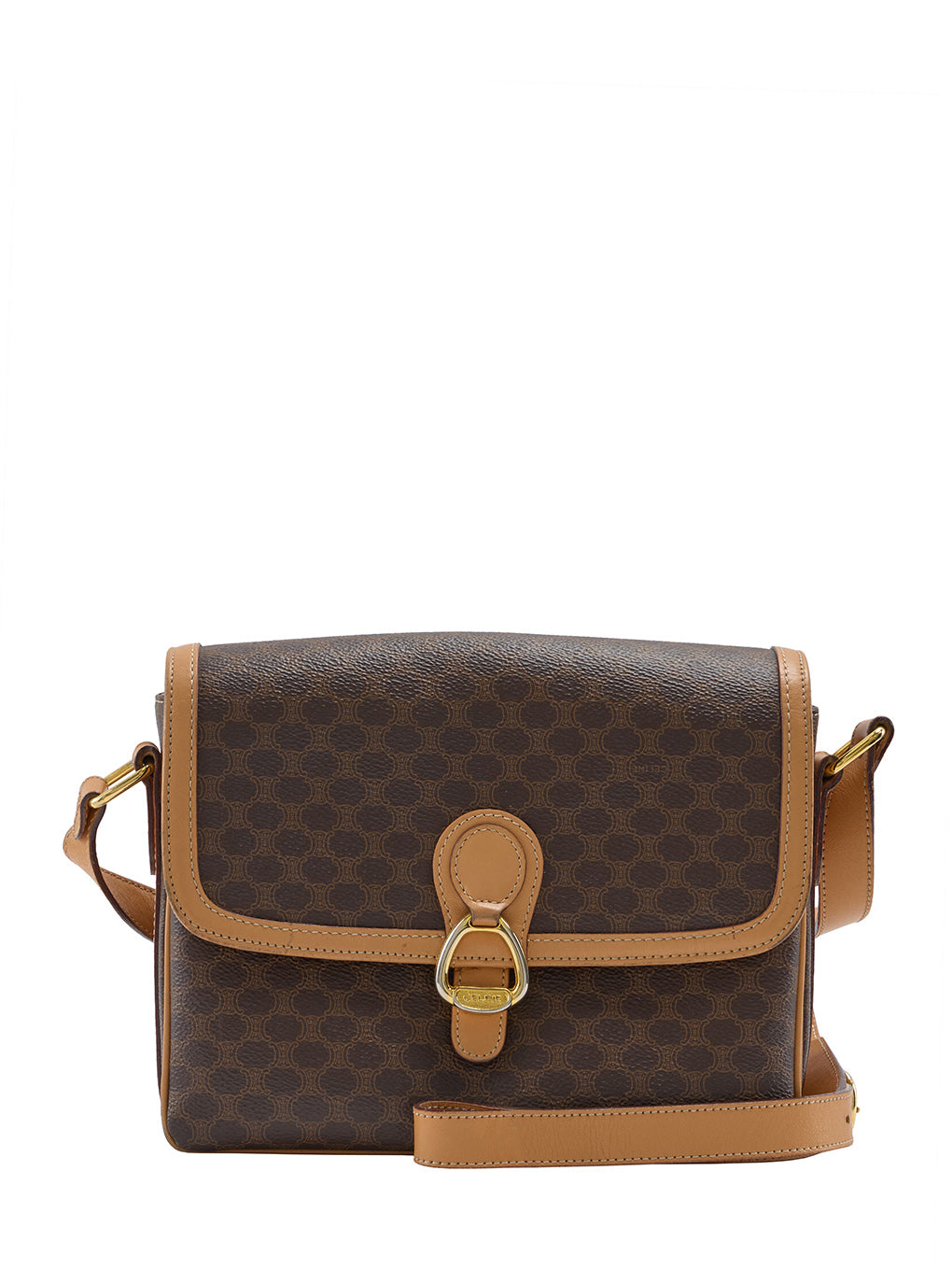 CELINE マカダム柄ベルトショルダーバッグ