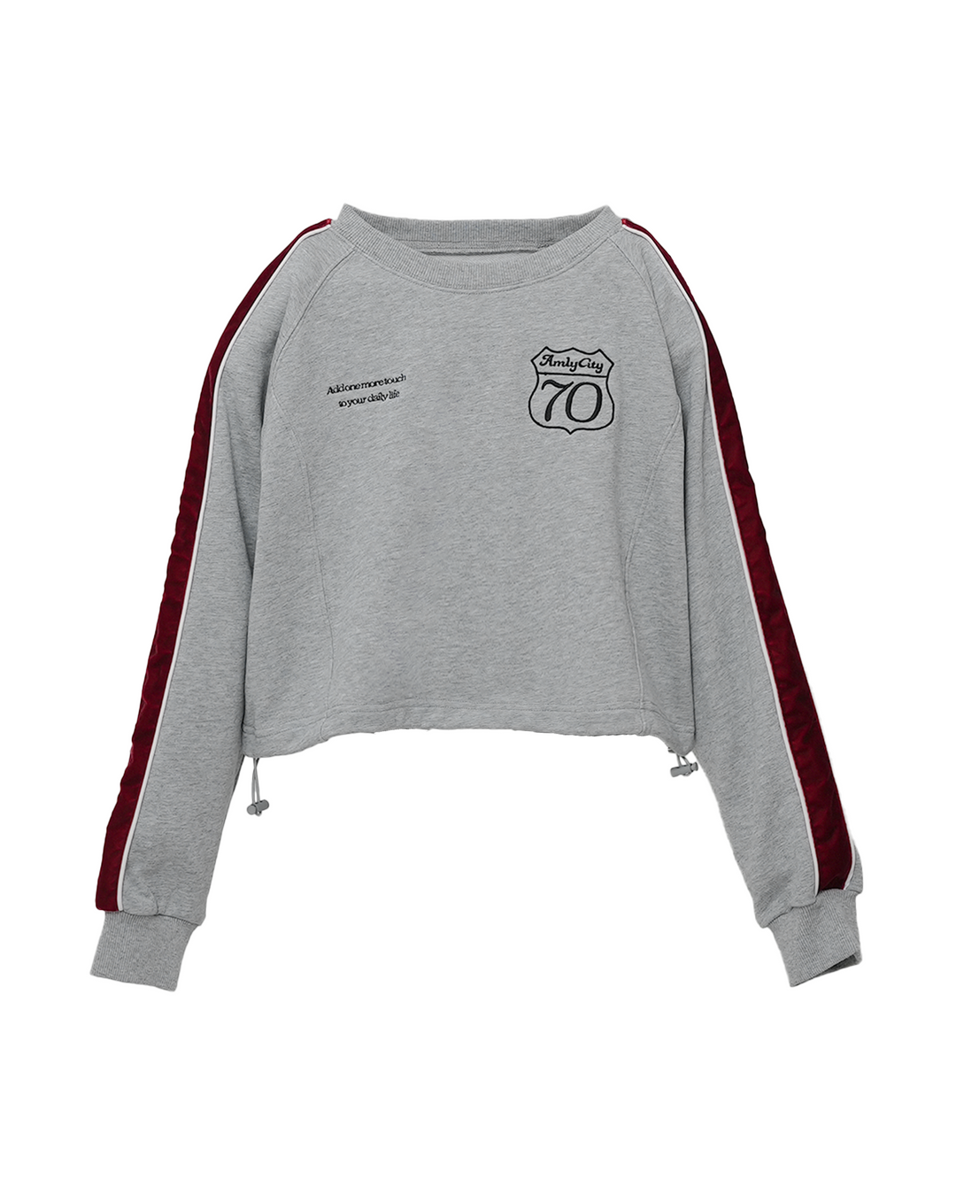 Amlycity サイドラインショートスウェット ブラック サイドライン